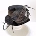 Whittall & Shon Beaded Bucket with Feathers Black Fashion Hat Church Derby  eb-49747488